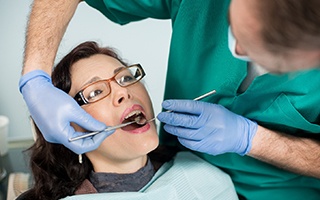 Rockwall emergency dentist performing a dental exam