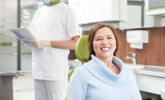 Woman with dental implants in Rockwall